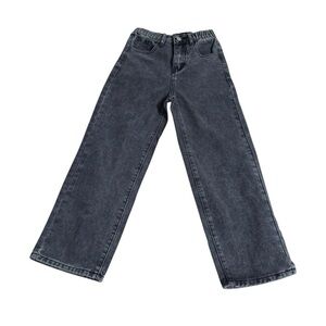 Kids Black Jeans wide leg elastic waist